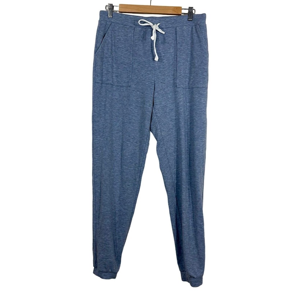Bobi Los Angeles Women Heather Blue Jogger Lounge Pants Size M Drawstring Pocket